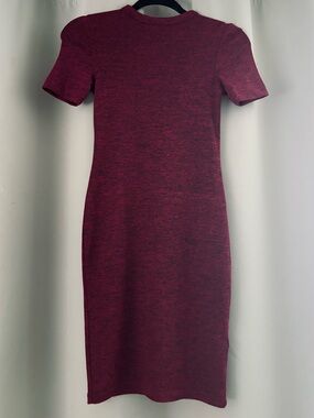 French Connection Short-Sleeve Midi Bodycon Dress - Burgundy